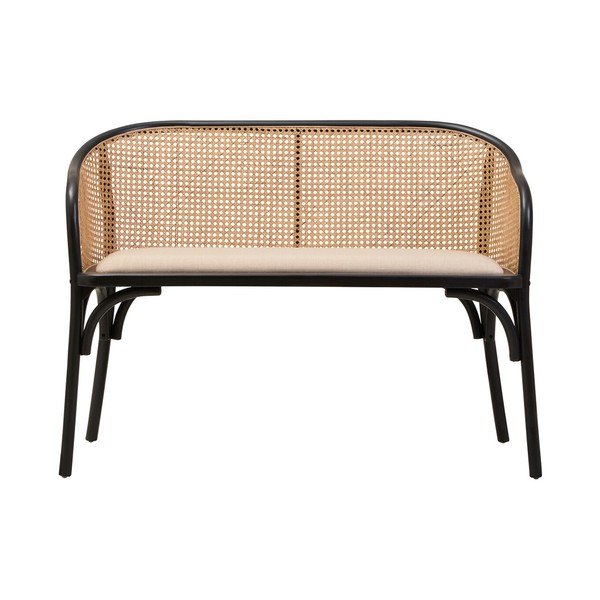 Črna/v naravni barvi oblazinjena klop Cebu – Premier Housewares-image-2