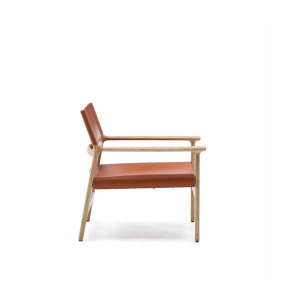 Usnjen fotelj v konjak rjavi barvi Jan – Kave Home-image-3