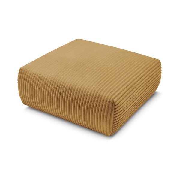 Gorčično rumen tabure iz rebrastega žameta Lucien – Bobochic Paris-image-4