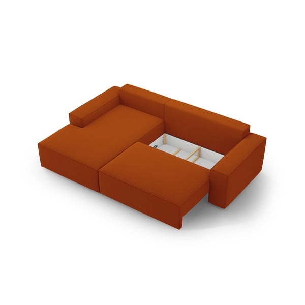 Opečnato oranžna raztegljiva kotna sedežna garnitura (levi kot) Jodie – Micadoni Home-image-4
