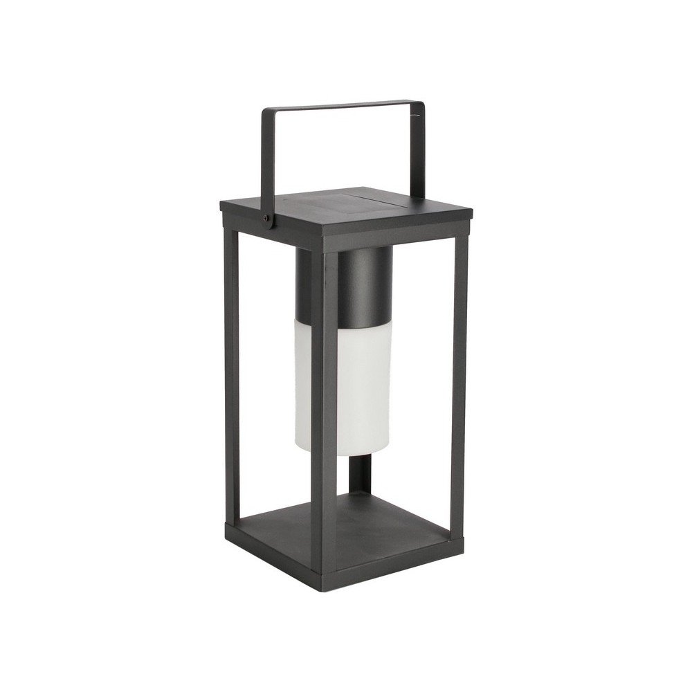 Črna LED lanterna s solarnim panelom/na USB (višina 38 cm) Solar