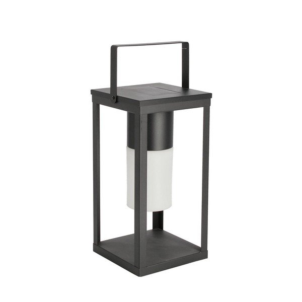 Črna LED lanterna s solarnim panelom/na USB (višina 38 cm) Solar – Bizzotto