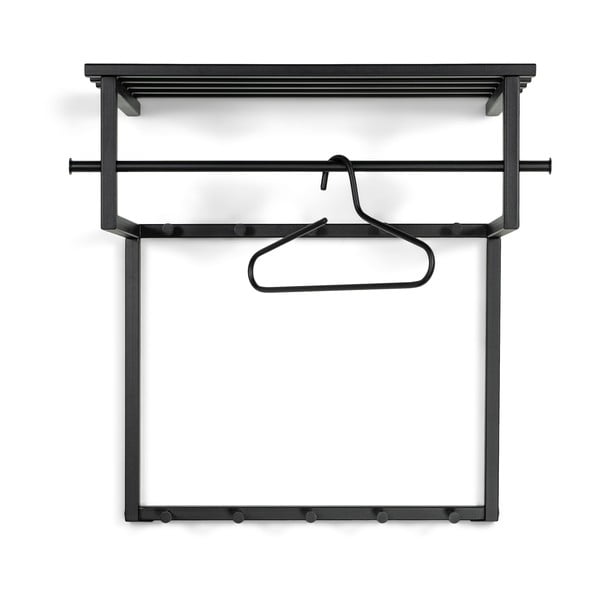 Črn kovinski stenski obešalnik s polico 76 cm Rizzoli – Spinder Design-image-2