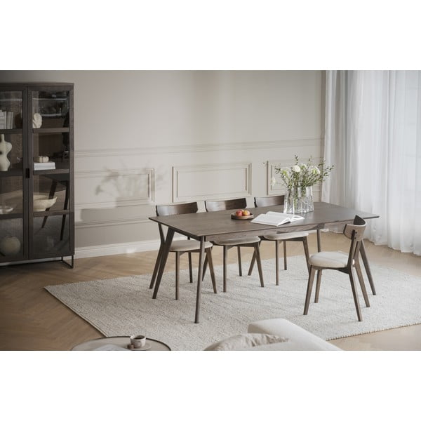 Temno rjava raztegljiva jedilna miza v hrastovem dekorju 90x190 cm Yumi – Rowico-image-3