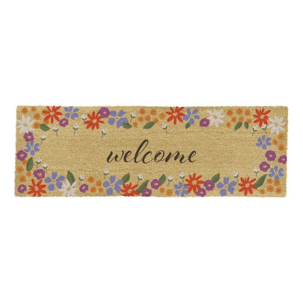 Predpražnik iz kokosovih vlaken 40x120 cm Welcome Floral