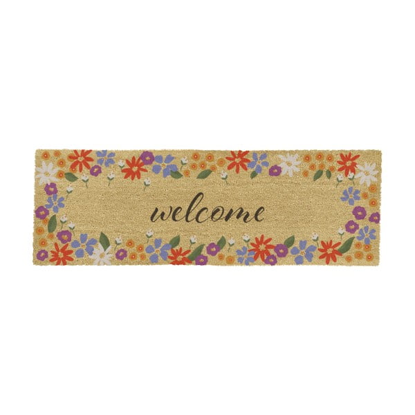 Predpražnik iz kokosovih vlaken 40x120 cm Welcome Floral – Artsy Doormats