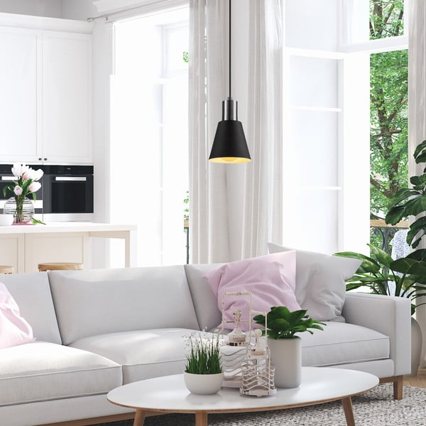 Črna viseča svetilka ø 14 cm Kem – Opviq lights-image-3