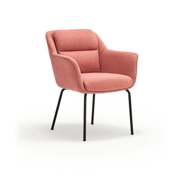 Rožnat oblazinjen jedilni stol z nasloni za roke Sadira – Teulat