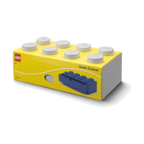 Siva škatla za pisalno mizo s predalom za kocke LEGO®, 31,6 x 11,3 cm-image-4