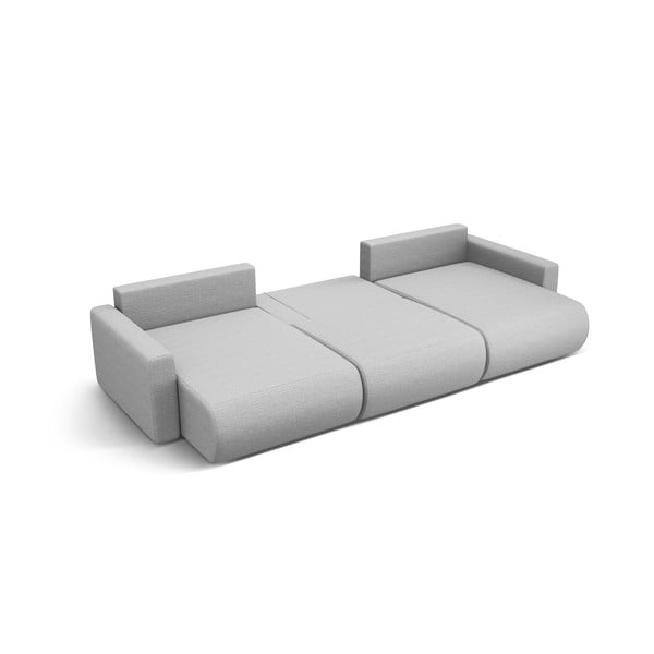 Svetlo siva raztegljiva kotna sedežna garnitura s prostorom za shranjevanje (v obliki črke "U") Belfast – Cosmopolitan Design-image-2