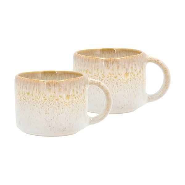 Kremno bele lončene skodelice v kompletu za espresso 2 ks 80 ml Styles – Villa Collection
