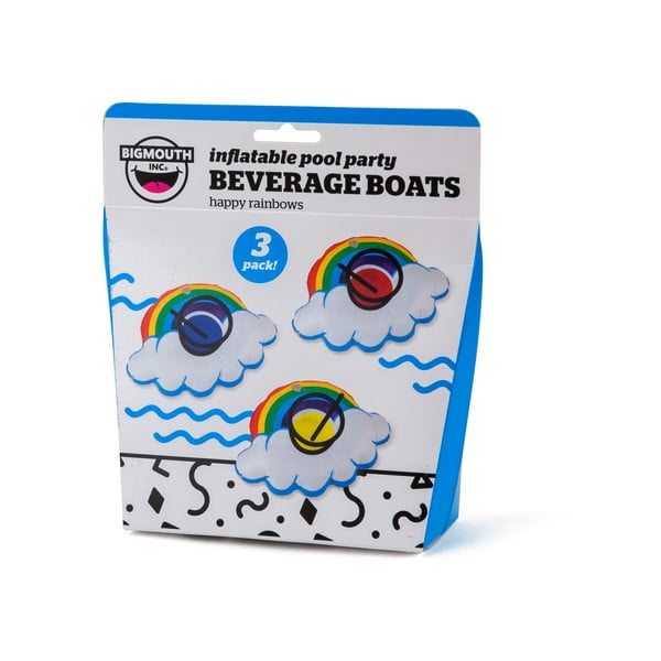 Komplet 3 napihljivih obročev za pijačo v obliki mavrice Big Mouth Inc.-image-2