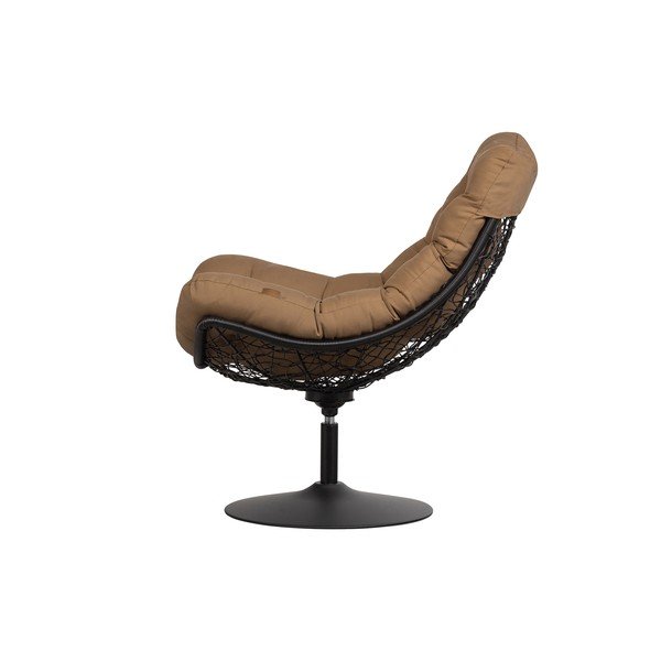 Rjav vrtni fotelj z vrtljivim sedežem iz ratana WOOOD Vive-image-3