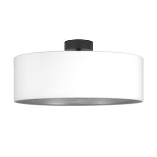Bela stropna svetilka z detajlom v srebrni barvi Bulb Attack Tres XL, ⌀ 45 cm