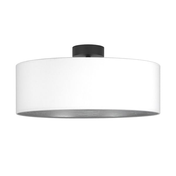Bela stropna svetilka z detajlom v srebrni barvi Sotto Luce Tres XL, ⌀ 45 cm
