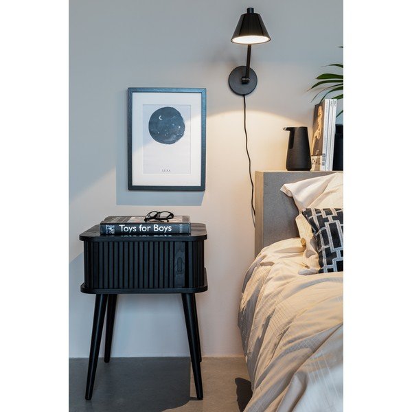 Črna nočna omarica v jesenovem dekorju Barbier – Zuiver-image-3