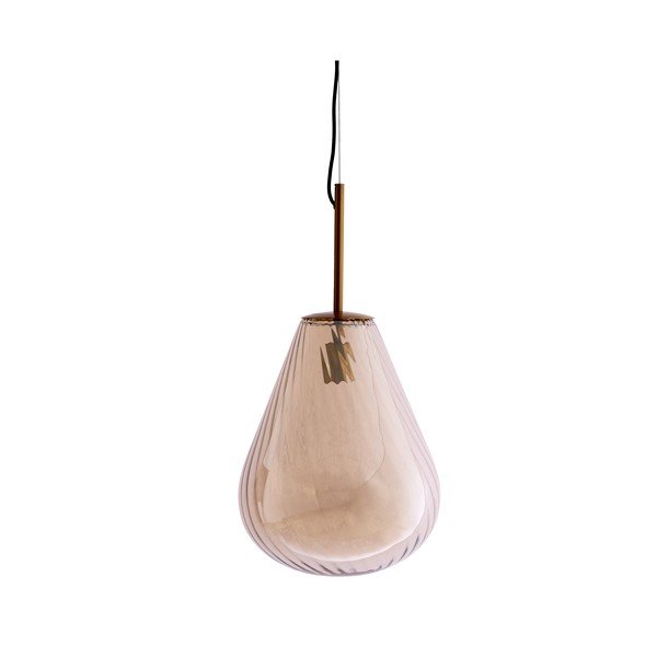 Jantarna viseča svetilka s steklenim senčilom Leona – Light & Living