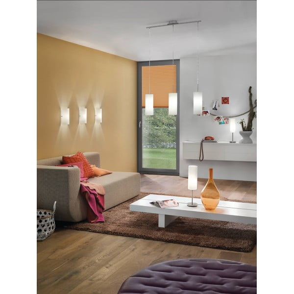 Bela/srebrna viseča svetilka s steklenim senčilom TROY 3 – EGLO-image-3