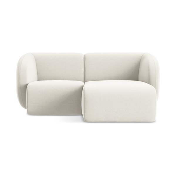 Bež žametna kotna sedežna garnitura (desni kot/z ležalnikom) Lani – Makamii