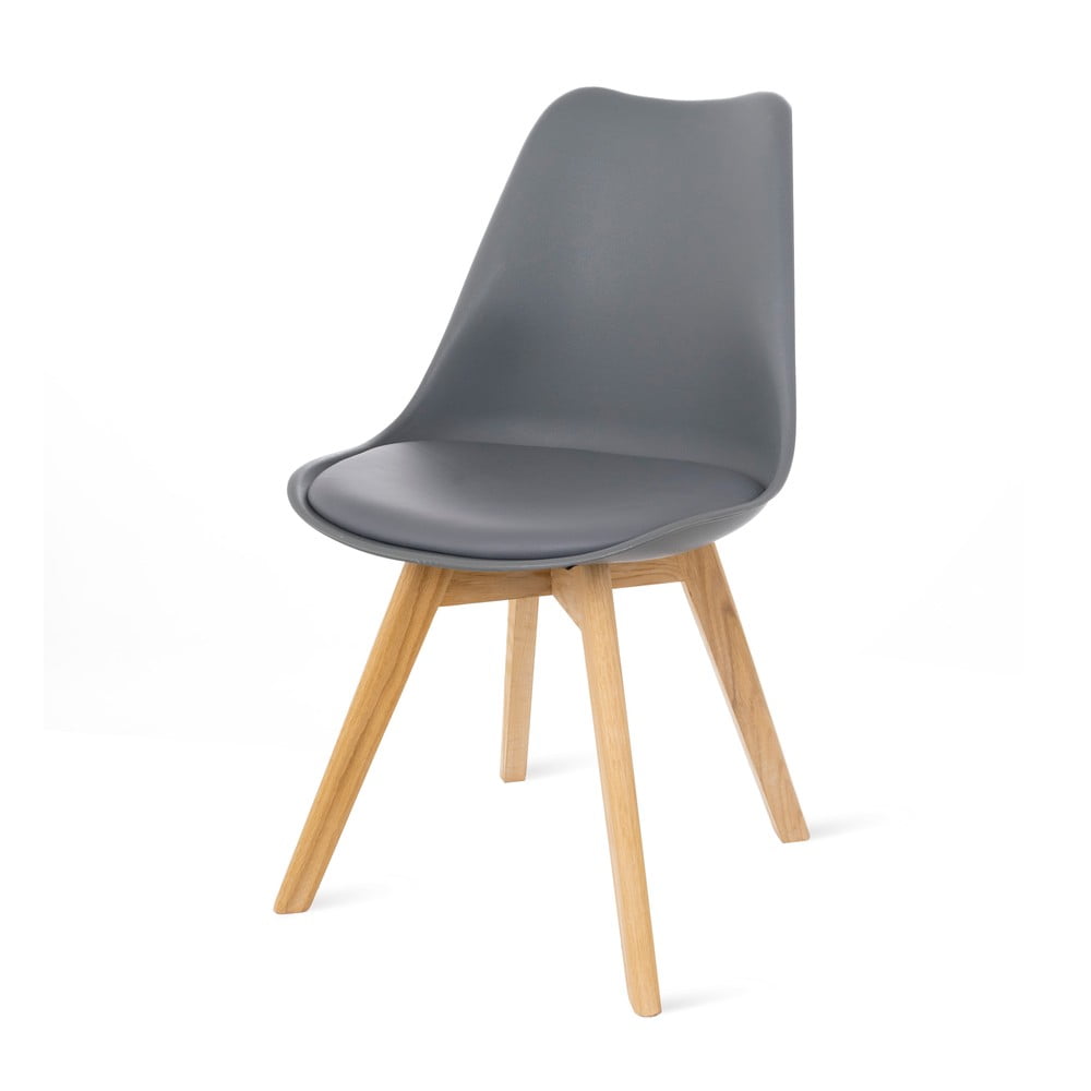 Komplet 2 sivih stolov z bukovimi nogami Bonami Essentials Retro