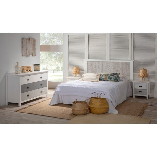 Belo-siva nočna omarica Marckeric Romantica, 46 x 50 cm-image-1