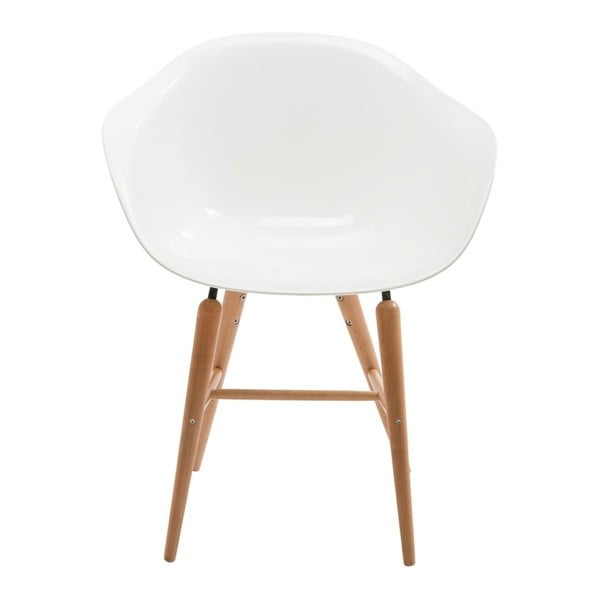 Komplet 4 belih stolov z nogami iz bukovega lesa Kare Design Forum
