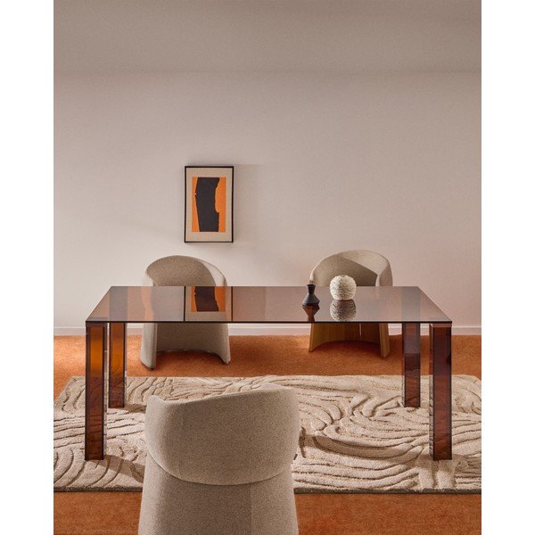 Steklena jedilna miza 100x200 cm Adularia – Kave Home-image-1