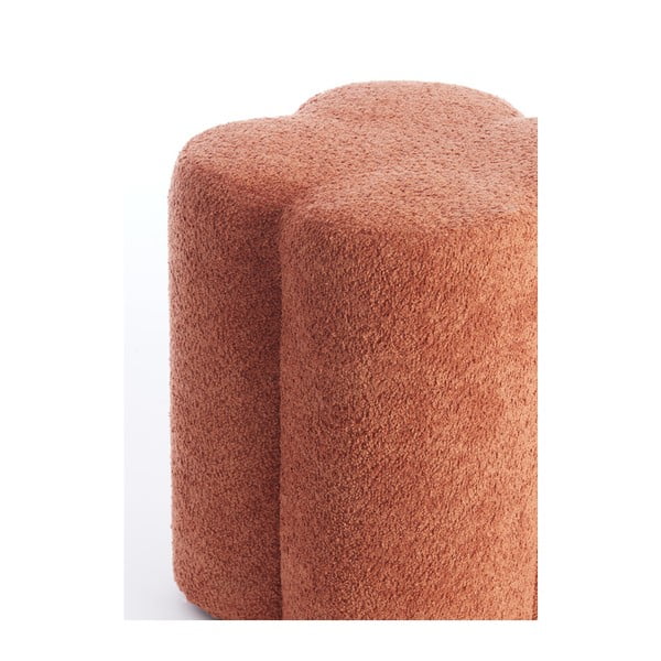 Oranžen tabure iz tkanine bouclé Nalani – Light & Living-image-3