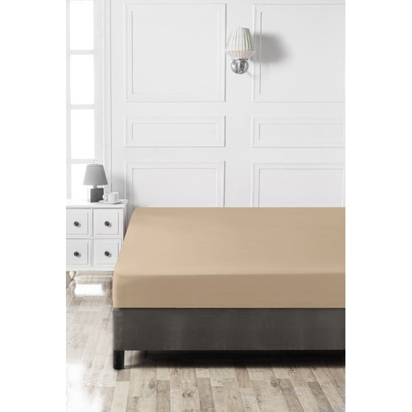 Bež napenjalna bombažna rjuha 140x200 cm – Mijolnir-image-2