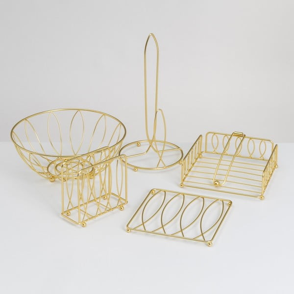 Kovinsko stojalo za papirnate brisače v zlati barvi ø 16 cm – Casa Selección-image-1