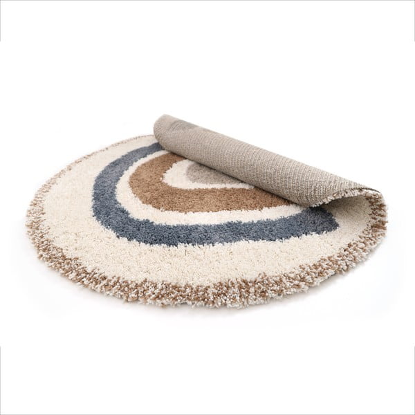 Bež-kremno bela otroška preproga iz mešanice jute ø120 cm Bohemian Rainbow Bleu – Nattiot-image-4