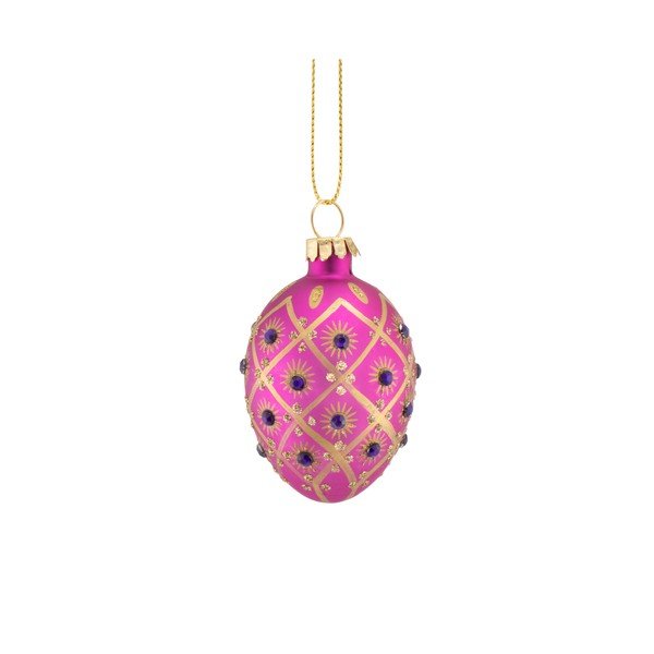Stekleni božični okraski v kompletu 4 ks 4 cm Diamante Oval – Sass & Belle-image-1
