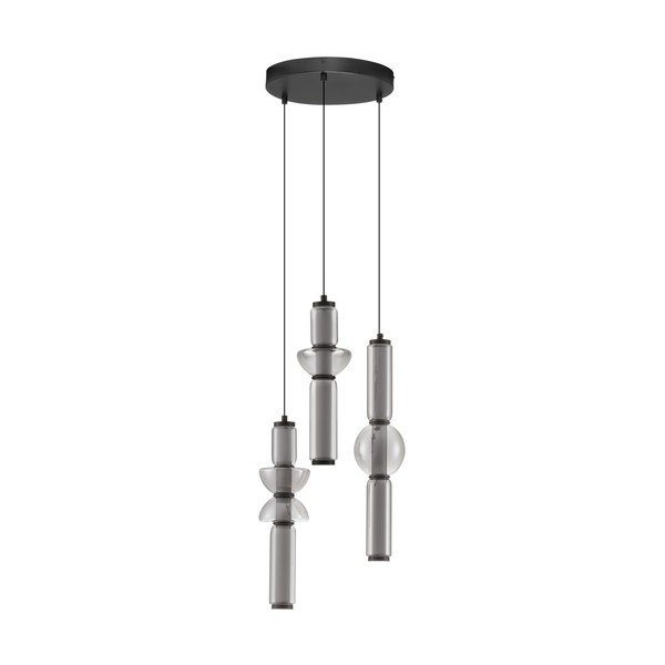 Siva steklena LED zatemnitvena viseča svetilka ø 38 cm Ulon – Nova Luce