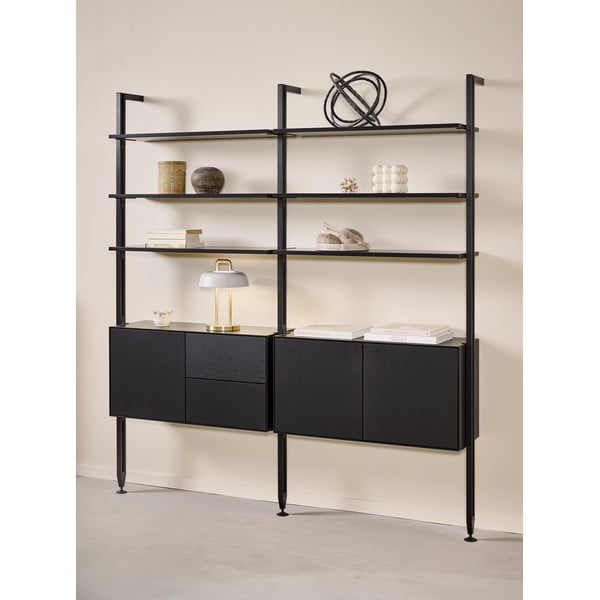 Črn regal v hrastovem dekorju 98x210 cm Edge by Hammel – Hammel Furniture-image-1