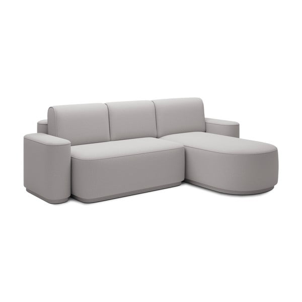 Svetlo siva raztegljiva/s prostorom za shranjevanje kotna sedežna garnitura iz šenilje (desni kot/z ležalnikom) Aurumm – ELTAP-image-2