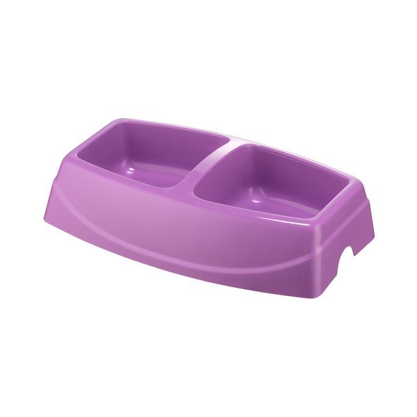 Vijolična dvojna posoda za pse Petpetite, 23,5 x 15,5 cm-image-1