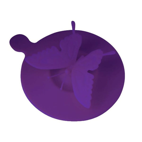 Silikonski pokrovček za skodelice Butterfly, vijoličen