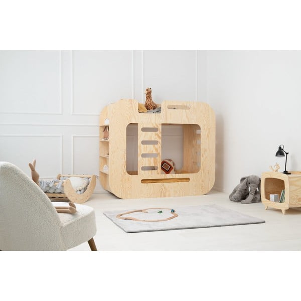 Pograd otroška postelja s prostorom za shranjevanje 90x200 cm v naravni barvi Mundo – Adeko-image-2