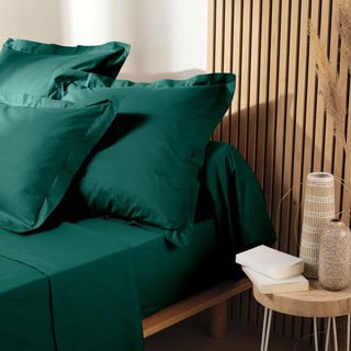 Zelena napenjalna rjuha iz organskega bombaža 180x200 cm Biolina – douceur d'intérieur