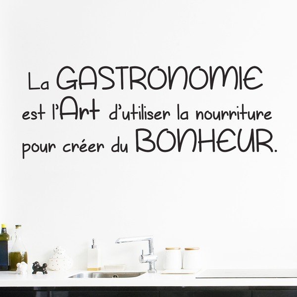 Črna Ambiance Citat La Gastronomie nalepka-image-1