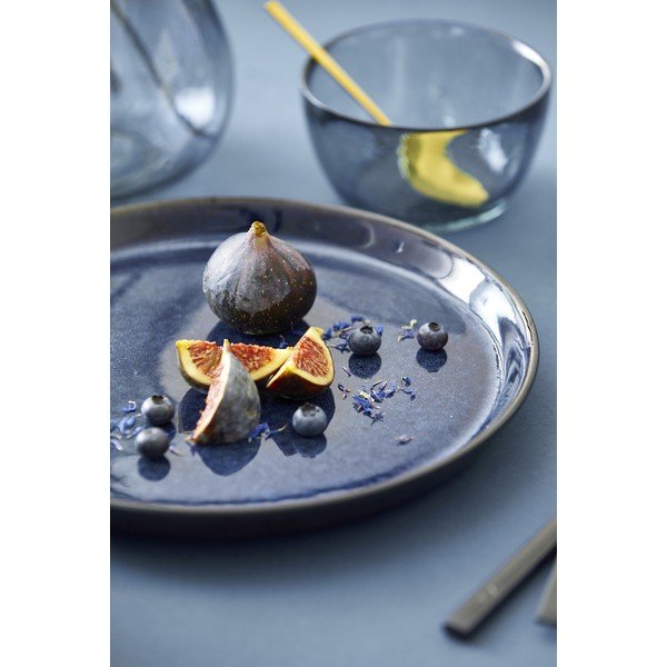 Črno-moder krožnik iz kamenine ø 27 cm Gastro Dark Blue/Black – Bitz-image-1
