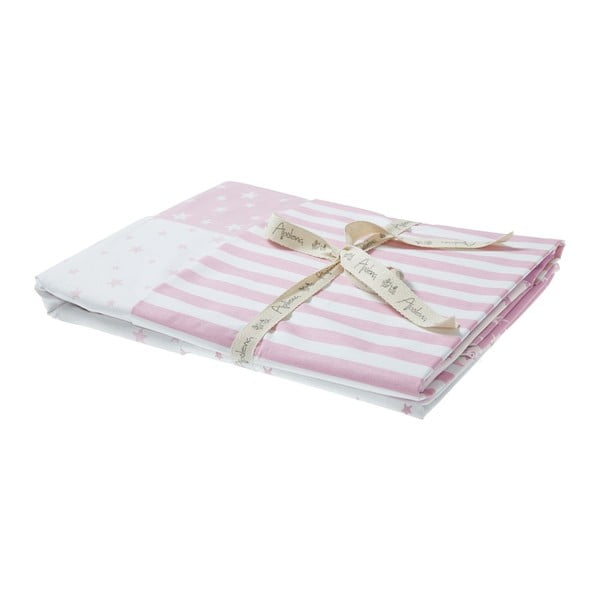 Roza bombažna otroška posteljnina z rjuho za enojno posteljo Mike & Co. NEW YORK Carino, 90 x 120 cm-image-2