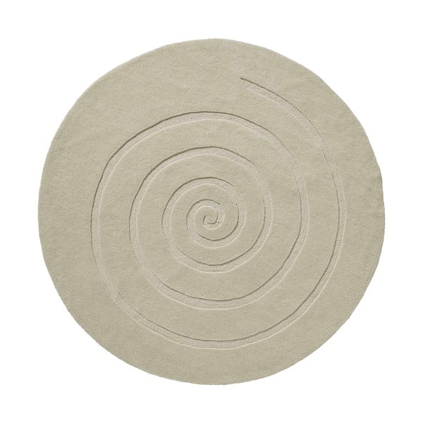 Krem-bela volnena preproga Think Rugs Spiral, ⌀ 180 cm