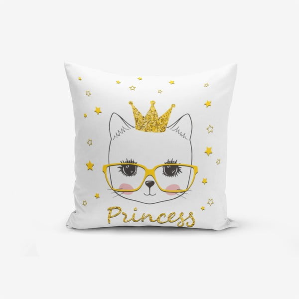 Prevleka za vzglavnik iz mešanice bombaža Minimalist Cushion Covers Princess Cat Modern, 45 x 45 cm