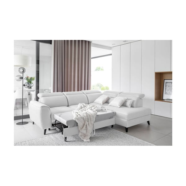 Bela žametna raztegljiva/s prostorom za shranjevanje kotna sedežna garnitura (desni kot/v obliki črke L) Noble – ELTAP-image-4