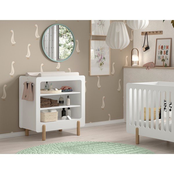Bela otroška komoda s previjalnim pultom 88x95x57 cm Smile – Vipack-image-1