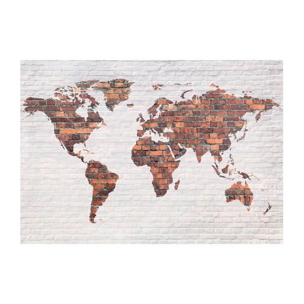 Tapeta Bimago Brick World Map Wall, 400 x 280 cm