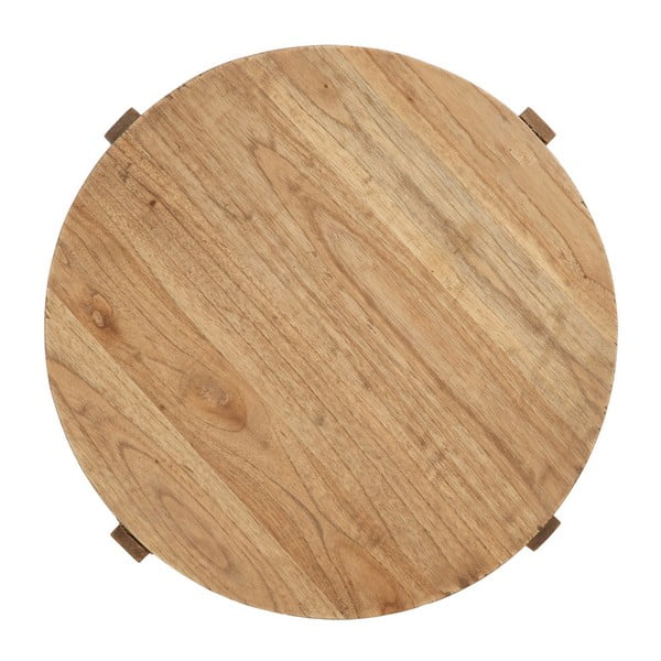 Okrogla stranska mizica iz masivne indijske lipovke ø 40 cm Dala – Ixia-image-3