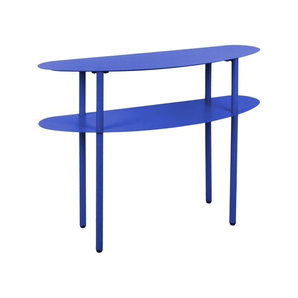 Modra kovinska stranska mizica 28x90 cm Cool Retro – Leitmotiv