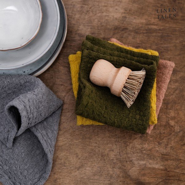 Lanene kuhinjske krpe v kompletu 2 ks 26x26 cm – Linen Tales-image-1